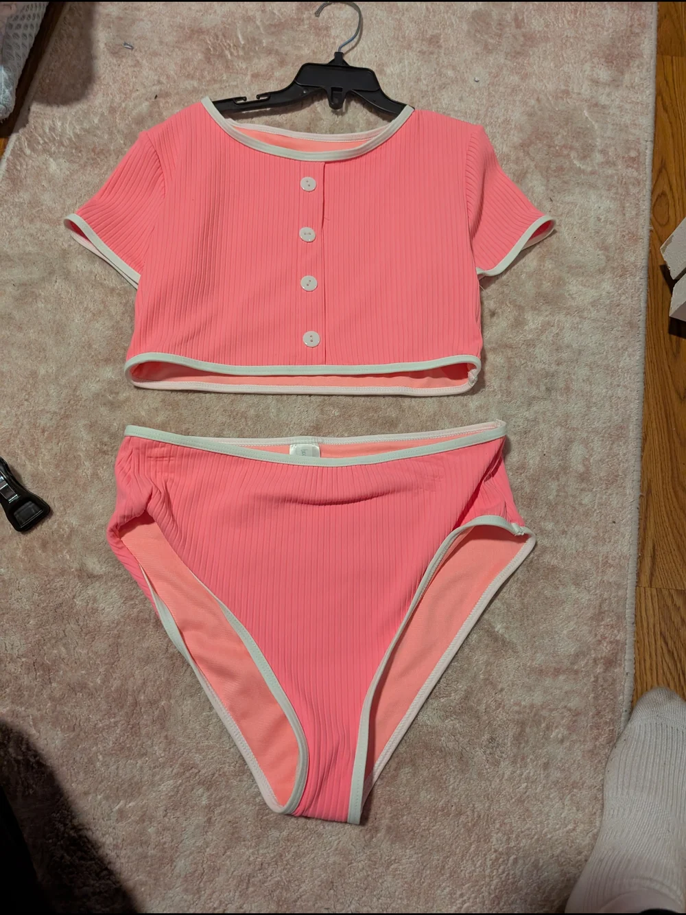 Beach Lingo Girls' Coco Cardigan Button Front Top & Highwaist Binding